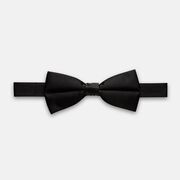 Silk Satin Bow Tie, Black, hi-res